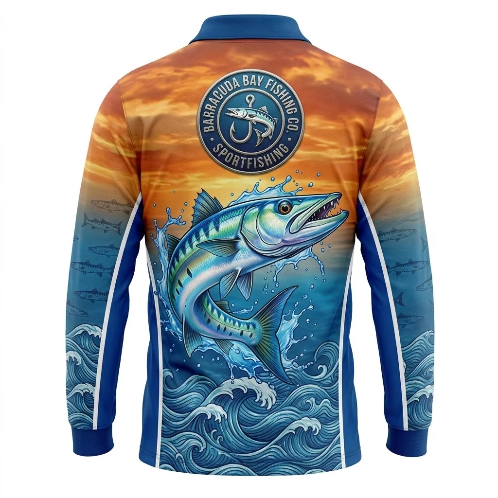 Vải Polyester Tr&ecirc;n To&agrave;n Thăng Hoa Hiệu Suất In C&acirc;u C&aacute; Mặc T&ugrave;y Chỉnh Uv Upf 50 Bảo Vệ Nhanh Kh&ocirc; C&acirc;u C&aacute; &Aacute;o