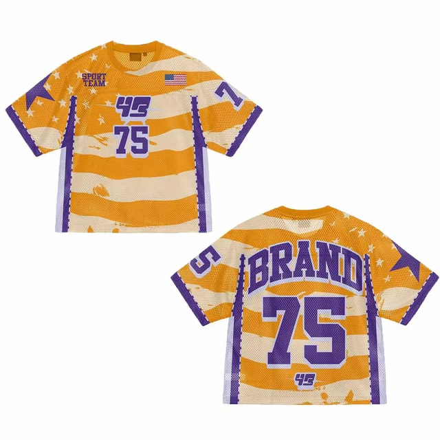 Custom Sublimation M&aelig;nd Cropped Boxy Retro Mesh Oversized amerikansk fodboldtr&oslash;je Leverand&oslash;r