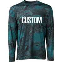 Poches d'impression par sublimation Pfg Performance ventil&eacute;e Protection UV &agrave; manches longues personnalis&eacute; en gros Upf50 Camo chemises de p&ecirc;che pour hommes