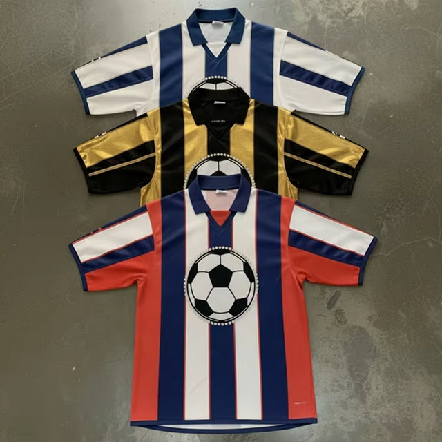 Vlastn&iacute; v&yacute;šivka Grafika Maglie Calcio Jersey Pruhovan&yacute; Magliette Luxusn&iacute; sublimačn&iacute; potisk Drahokamy Fotbal Jersey Košile