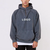 Heren op maat gemaakte grijze blanco 100% katoenen zwaargewicht trui met capuchon Oversized trui met kwartrits