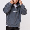 Heren op maat gemaakte grijze blanco 100% katoenen zwaargewicht trui met capuchon Oversized trui met kwartrits