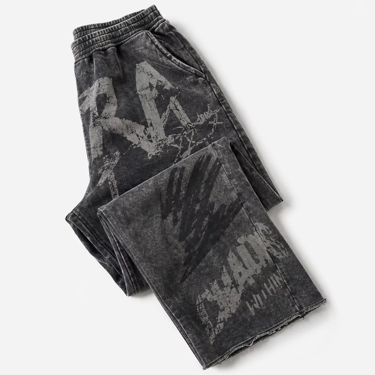 Vlastn&iacute; Acid Washed S&iacute;totisk Grafika Streetwear Tepl&aacute;ky Hezk&aacute; v&aacute;ha Elastick&yacute; pas Zoufal&yacute; lem Baggy Tepl&aacute;ky Unisex