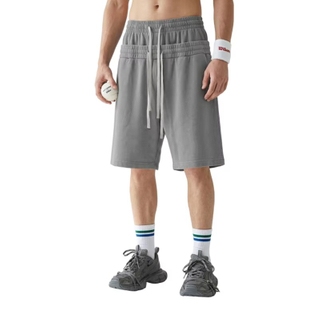 Sweatshorts med dobbelt talje i bomuld