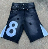 Egyedi f&eacute;rfi farmer farmer r&ouml;vidnadr&aacute;g Vintage Acid Wash dupla derek&uacute; baggy Jorts h&iacute;mzett kisz&eacute;lesedő szorongatott szakadt r&ouml;vidnadr&aacute;g