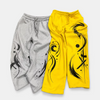 Custom Acid Washedหน้าจอพิมพ์กราฟิกStreetwear Sweatpantsเฮฟวี่เวทยืดหยุ่นเอวDistressed Hem Baggy Sweatpants Unisex