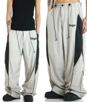 Brugerdefineret Loose Fit Vandt&aelig;t Nylon Stof Utility Joggers Casual Streetwear Cargo Bukser Kontrast Retro Style Sportsbukser