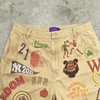 OEM ODM Custom Logo Vintage gewaschene Herren-Shorts mit hoher Taille, lockerer Sommer-Streetwear-Leinwand-Volldruck-Shorts