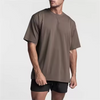 Brugerdefineret h&oslash;jkvalitets fitness-t-shirt med rund hals, Pima-bomuld, korte &aelig;rmer, blanke fitness-t-shirts til m&aelig;nd