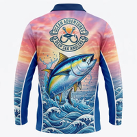 Poliestera audums viscaur Sublimācijas drukas veiktspējas makšķerēšanas apģērbs Custom UV Upf 50 Protection Quick Dry Fishing T krekls